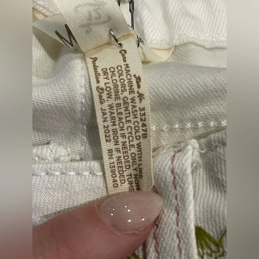 Matilda Jane Enchanted Garden Logan Crop Straight  White Jeans Girl Size 12 NEW